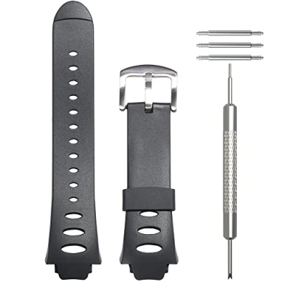 Image of WRISTARMOR Rubber Replacement Strap Compatible with Suunto Observer SR X6HRM Men&#039;s Outdoor Sports Smart Wrist Watch Band (Silver buckle)