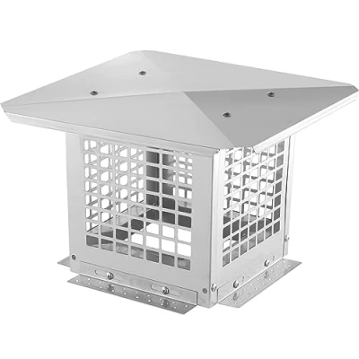 Image of VEVOR 304 Stainless Steel Fireplace Chimney, Easily Toppled &amp; Practical Accessories Easy Installation, Fits Mesh Covers Outside Clay Flue Shingles, Silver, S