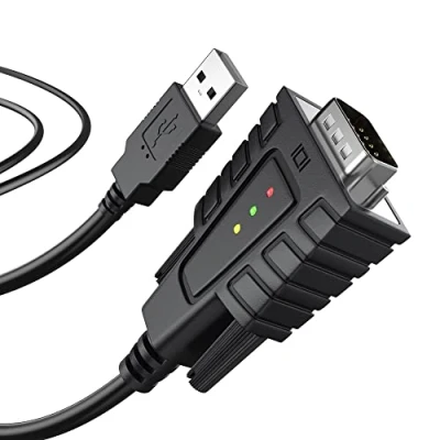 Image of DriverGenius USB to Serial RS232 DB9 Adapter Cable with 3 x LEDs Win11/10,MacOS 14, USB232A B A