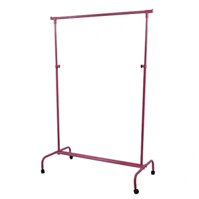 Image of Home Vida Single Garment Rack Adjustable Clothes Rail, Pink