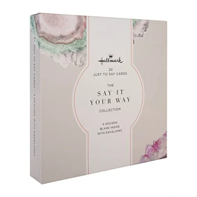 Image of Hallmark &#039;Just To Say&#039; Cards Multipack of 20 in 4 Geode Designs