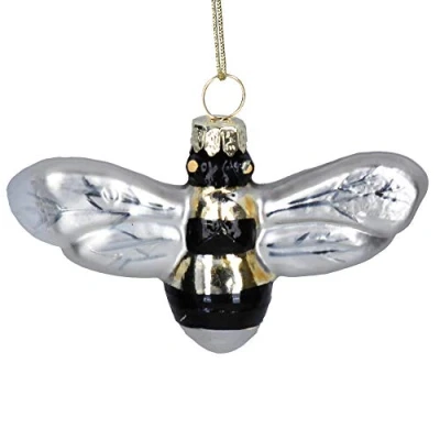 Image of Gisela Graham Painted Glass Bumble Bee Decoration