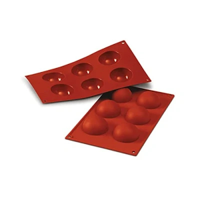 Image of Silikomart 20.003.00.0065 Mould Half Sphere 60mm, Silicone, Terracotta