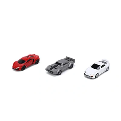 Image of Jada JAN32482 Hollywood Rides Nano Fast and Furious 3 Car Set Collectible Miniature, Multi, One Size