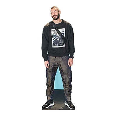 Image of Star Cutouts Ltd CS925 Karim Benzema Footballer Lifesize Cardboard Cutout with Free Mini Standee for France Fans &amp; Parties, Multicolour