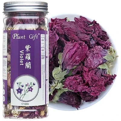 Image of PlantGift Dried Violets 35g/1.23oz 紫罗兰 Violet Flower, Sweet Tea， Edible Flowers, Leaf Tea, Natural Food Coloring