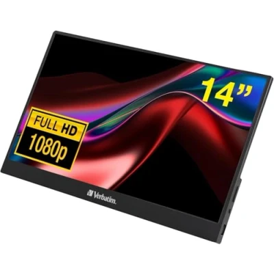 Image of Verbatim PMT 14 Portable Monitor with Touchscreen, 14&quot; 1080P Full HD @ 60Hz, HDMI/Type C/USB C for Laptop/PC/Mac/PS3/4/5/Xbox/Phone Works Windows, Mac OS &amp; Android