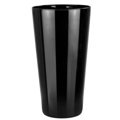 Image of Trend for Home Black Vase H: 29.5 cm Flower Glass Floor Flowers Conical Tall Vases Standing Large Pampas Grass Decor Ø 16 Alyssa Piano