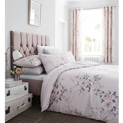 Image of Catherine Lansfield Canterbury Easy Care, Blush, German Small Single Duvet Set