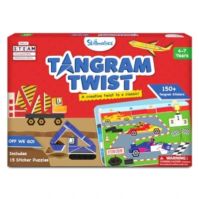 Image of Skillmatics Tangram Sticker Puzzles Educational Activity with 150+ Foam Stickers, Brain Teasers, Toys &amp; Games for Boys Girls Ages 4, 5, 6, 7