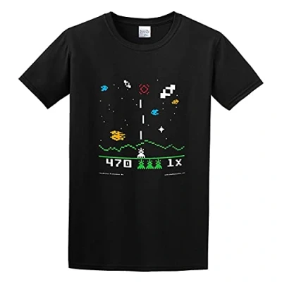 Image of Sheldon Cooper Astrosmash Intellivision Video Game Erwachsene Mens Black T Shirt Top Unisex Tee XL