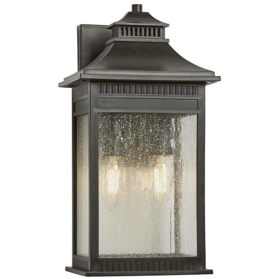 Image of Livingston 2 Light Medium Coastal Wall Lantern Imperial Bronze Finish, E14