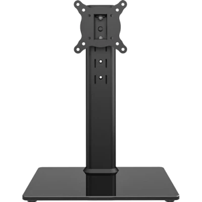 Image of Universal Swivel TV Stand/Base Table Top Stand for 13 to 32 inch TVs with 100 Degree Swivel, 4 Level Height Adjustable, Heavy Duty Tempered Glass Base, Holds up 35kg HT07B 001P