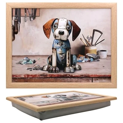 Image of Lesser &amp; Pavey Bug Art Scrap Beagle Laptray With Bean Bag for Serving Dishes Lovely Lap Trays Eating on Dinner or Breatfast Newly Designed Food