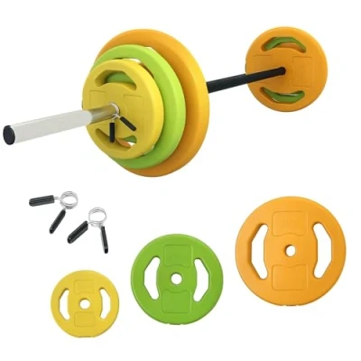 Image of HOMCOM 20kg Barbell Weights Set, Adjustable with Non slip Handle, for Women and Men Home Gym Strength Training