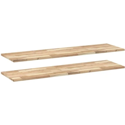 Image of vidaXL Floating Shelves 2 pcs 160x40x2 cm Untreated Solid Wood Acacia