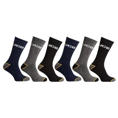 Image of JCB Socks Outdoor Activity Men&#039;s Boot Work 3 Pack UK 6 8.5 (as8, numeric, numeric_9, numeric_12, regular, Navy Mix Pair Pack)