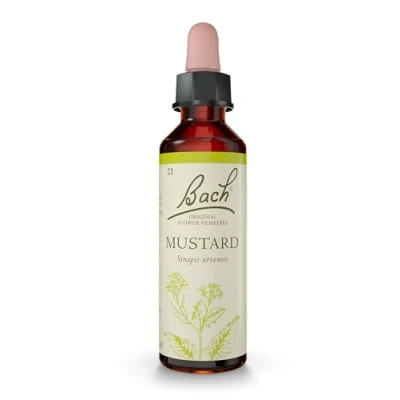 Image of Bach Original Flower Remedies (Mustard) Live The Day, Stay Joyful, Emotional Wellness, Natural Essence, 20ml