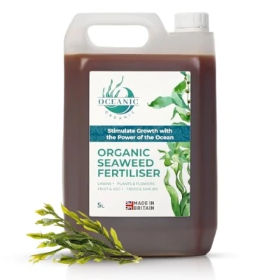 Image of Organic Seaweed Fertiliser, Nutrient Rich Plant Feed, Liquid for Plants, Lawns &amp; Vegetables UK Made (5L)
