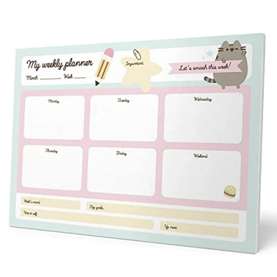 Image of Grupo Erik Pusheen Weekly Planner A4 Calendar Family 54 Tear Off Pages Desk Organiser Gifts