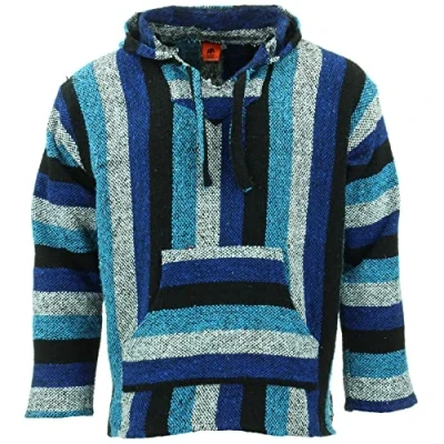 Image of LOUDelephant Recycled Mexican Baja Jerga Hoody Blue Mix (X Large)