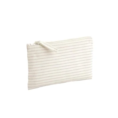 Image of W253 Striped Organic Cotton Accessory Pouch Red Stripe S