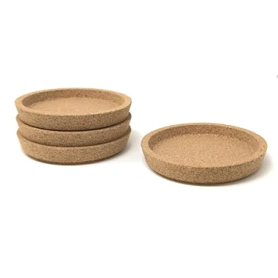 Image of Ikea 365+ Cork Coasters with Deep Groove Insert 4 (10cm), Protect Tabletop Surface, Great Hack Jewelry Dish (4, Diameter)