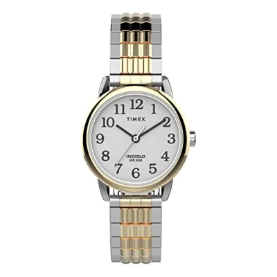 Image of Timex Easy Reader Women&#039;s 25mm Expansion Band Watch with Perfect Fit TW2V05900