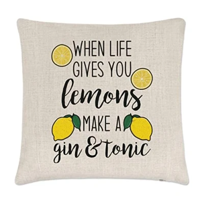 Image of When Life Gives You Lemons Make A Gin And Tonic Cushion Cover