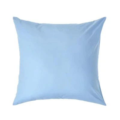 Image of HOMESCAPES Light Blue Pure Egyptian Cotton Euro Size Pillowcase 40 x cm 200 TC 400 Thread Count Percale Equivalent Pillow Case with Zip