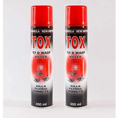 Image of Fly &amp; Wasp Killer Insecticide Fast Acting Aerosol Spray 300ml (pack of 2)