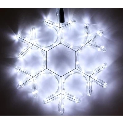Image of Christmas Concepts® 39cm (15&quot;) Rope Light Snowflake with White LED Twinkling Bulbs Lighting 3m Cable