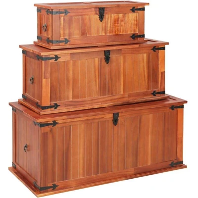Image of vidaXL Storage Chests 3 pcs Solid Acacia Wood
