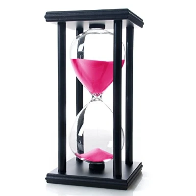 Image of Bellaware 60 Minutes Hourglass, Wood Sand Timer,Pink