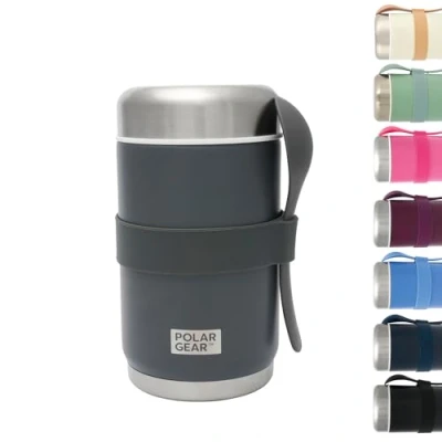 Image of 520ml Insulated Food Flasks for Hot Double Wall Stainless Steel Flask with Spoon Thermal Lunch Box Keeps Meals Drinks or Cold 6 Hours Leakproof Soup Containers (Graphite)