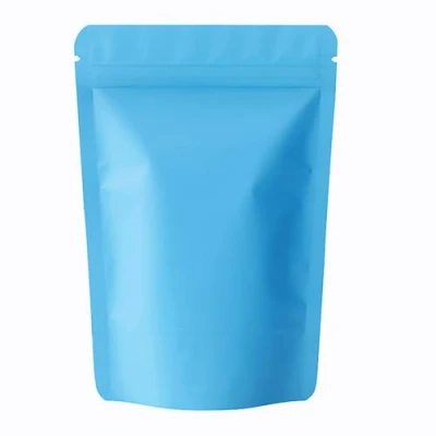 Image of 100 Pcs Mylar Bags,Resealable Bags Stand Up,Aluminum Foil Ziplock Blue Food Zip Seal, Smell Proof Bag,Mylar 3.5 Heat Seal Packaging Baggies for Storage (Blue, 10x15cm 100pcs)