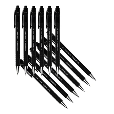 Image of Q Connect Lamda Ballpoint Pen Medium Black (12 Pack) KF00672
