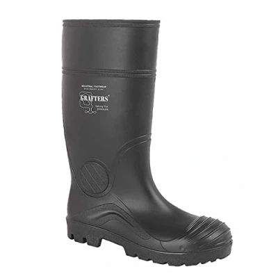 Image of Grafters W408A Mens Wellington Safety Boots Black UK 12
