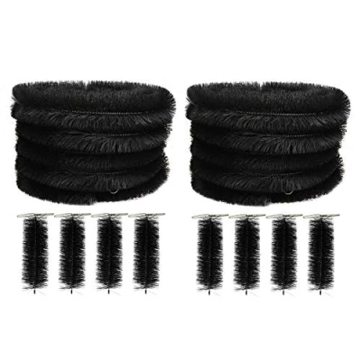 Image of 40 Metres Black Gutter Brush Leaf Guard Rolls (10 x 4m) &amp; Pack of 8 Drain Plugs