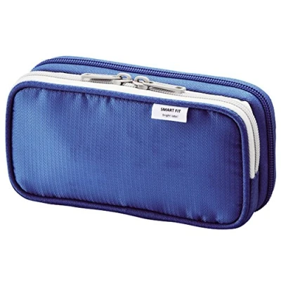 Image of LIHITLAB Double Pen Case, 3.3 x 6.9, Blue (A7660 8) (A 7660