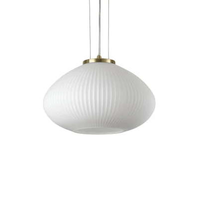 Image of Plisse Globe Dome Pendant Ceiling Light Brass 35cm