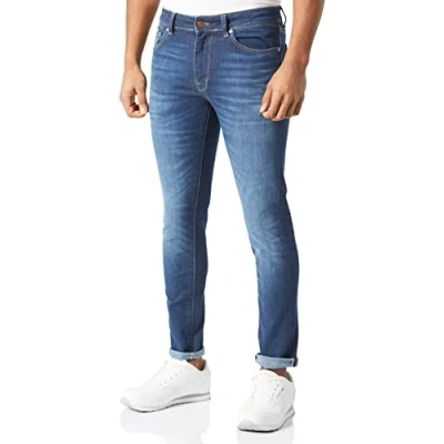 Image of Selected Homme SLH175 LEON Jeans Skinny Fit, Men&#039;s, Size: 31x32, Dark blue denim