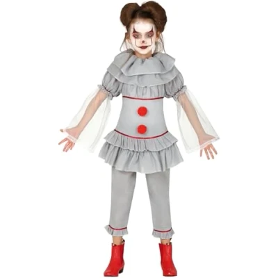 Image of FIESTAS GUIRCA Killer Clown Costume for Girl Age 5 6 Years