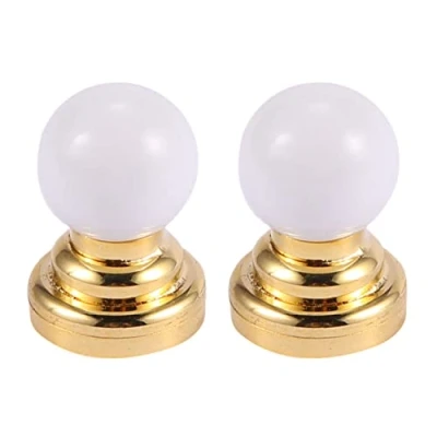 Image of Duendhd 2X 1:12 Dolls House Miniature Globe White Ceiling LED Light Lighting Lamp with Battery