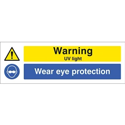 Image of Multi Message Signs Warning UV light Wear eye protection Rigid Plastic