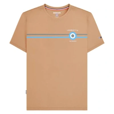Image of Lambretta Mens Classic Stripe T Shirt Sand 3XL