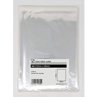 Image of 4X6 Cello Card Bags, VDL Self Seal Cellophane Display Envelopes for Cards and Prints (100)