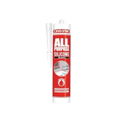 Image of EVO STIK All Purpose Silicone Sealant, Flexible, Suitable for a Host of Different Applications, Colour: Black