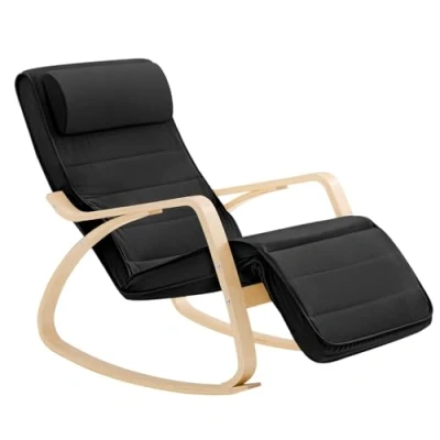 Image of SoBuy New! Comfortable Relax Rocking Chair with Footrest Design, Lounge Recliner (FST16 SCH)