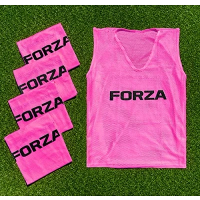 Image of FORZA Training Bibs [5 Pack] Multi Sport Vests in Sizes (Pink, Adult (XX Large))